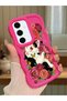 Samsung Galaxy S24 Fe Compatible Case Camera Protective Red Silicone Lover Couple Phone Case Cat Case