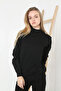 Half Turtleneck Knitwear Sweater Soft Textured Cotton Fine Weaving, Long Sleeves Comfortable Regular Fit - Black - 2
