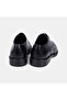 Men's Black Lace-Up Leather Classic Shoes with Laser Engraving Detail - 5