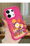 Poco X6 5g Compatible Case Camera Protector Red Silicone Lover Couple Phone Case Floral Case