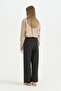 Elastic Waist Pleated Trousers with Elasticated Cuffs - Black - 4