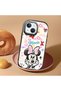 iPhone 13 Mini Compatible Case Camera Protector Black Minnie Patterned Silicone Lover Couple Phone Case - 2