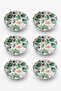 Flower Patterned Enamel 6-Piece Snack Bowl