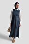 Denim Effect Gilet Navy Blue