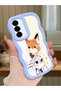 Samsung Galaxy A56 Compatible Case Camera Protective Blue Silicone Lover Couple Phone Case Cartoon Pattern