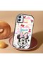Samsung Galaxy A04E Compatible Case Camera Protective Black Minnie Patterned Silicone Lover Couple Phone Case - 2