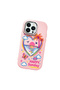 iPhone 14 Pro Compatible Case Camera Protector Pink Heart Pattern Silicone Lover Couple Phone Case - 3