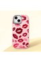 iPhone 15 Compatible Case Camera Protector Pink Kiss Pattern Silicone Lover Couple Phone Case