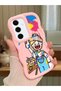 Samsung Galaxy S24 Fe Compatible Case Camera Protective Pink Silicone Lover Couple Phone Case Cartoon Pattern