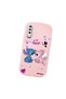 Samsung Galaxy A50S Compatible Case Camera Protective Pink Stitch Patterned Silicone Lover Couple Phone Case - 3