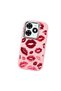 Tecno Spark 20C Compatible Case Camera Protector Pink Kiss Patterned Silicone Lover Couple Phone Case - 3