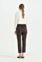 Carrot Viscose Trousers - Brown - 4