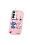 Realme C75 Compatible Case Camera Protective Pink Stitch Pattern Silicone Couple Phone Case - 3