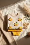 Daisy Bloom Floral Patterned Cream Sweatshirt and Mustard Sweatpants Cotton Two-Piece Baby Set - 2