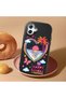 Samsung Galaxy A07 Compatible Case Camera Protective Black Heart Patterned Silicone Lover Couple Phone Case - 2
