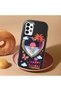 Samsung Galaxy A04S Compatible Case Camera Protective Black Heart Patterned Silicone Lover Couple Phone Case - 2