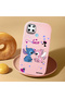 Realme C25Y Compatible Case Camera Protector Pink Stitch Patterned Silicone Couple Phone Case - 2