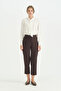 Pipe Leg Viscose Trousers - Brown