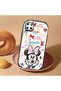 Realme C25Y Compatible Case Camera Protector Black Minnie Patterned Silicone Lover Couple Phone Case - 2