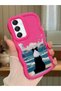 Samsung Galaxy A16 Compatible Case Camera Protective Red Silicone Lover Couple Phone Case Dog Pattern