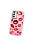 Samsung Galaxy A14 Compatible Case Camera Protective Pink Kiss Patterned Silicone Lover Couple Phone Case - 3