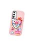 Samsung Galaxy A34 Compatible Case Camera Protective Pink Heart Patterned Silicone Lover Couple Phone Case - 3