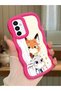 Samsung Galaxy M23 Compatible Case Camera Protector Red Silicone Couple Phone Case Cartoon Pattern