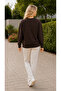 Women's Lavender Flower Printed Round Neck Casual Basic Sweathirt - 2