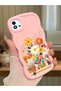 Realme C20 Compatible Case Camera Protector Pink Silicone Couple Phone Case Floral Case