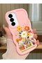 Samsung Galaxy A56 Compatible Case Camera Protective Pink Silicone Lover Couple Phone Case Floral Case