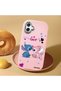 Samsung Galaxy A07 Compatible Case Camera Protective Pink Stitch Patterned Silicone Beloved Couple Phone Case - 2