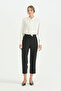 Pipe Leg Viscose Trousers - Black