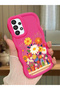 Samsung Galaxy A33 5g Compatible Case Camera Protective Red Silicone Lover Couple Phone Case Floral Case