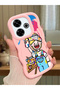 Poco M6 4g Compatible Case Camera Protector Pink Silicone Lover Couple Phone Case Cartoon Pattern
