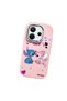Redmi Note 14 4g Compatible Case Camera Protector Pink Stitch Pattern Silicone Couple Phone Case - 3