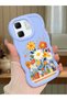 Infinix Hot 50I Compatible Case Camera Protective Blue Silicone Couple Phone Case Flowers Case