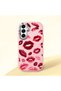 Samsung Galaxy A16 Compatible Case Camera Protective Pink Kiss Patterned Silicone Lover Couple Phone Case