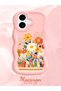 iPhone 16 Compatible Case Camera Protector Pink Silicone Couple Phone Case Floral Case - 2