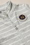 Boy's Striped Stand Collar Cardigan with Arma Detail and Zipper - 2