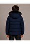 Men's Navy Blue Removable Hooded Water and Windproof Children's Coat and Coat - 6