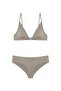 Beige Glitter Thick Triangle Shape Bikini