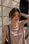 Women's Mink Stone Detailed Short Sleeve Viscose Blouse - 4