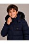 Men's Navy Blue Removable Hooded Water and Windproof Children's Coat and Coat - 4