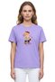 Women's Lilac Autumn Teddy Bear Printed T-Shirt 100% Cotton Comfortable Fit