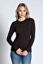8548 Crew Neck Cashmere Micro Modal Ultra Light Long Sleeve Blouse - 2