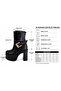 Women's Lorenza Black 12 cm Platform Heeled Women's Boots K-2030 - 3