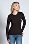 8548 Crew Neck Cashmere Micro Modal Ultra Light Long Sleeve Blouse - 3