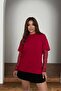 Women's Red Sleeves with Lace Detail, Comfortable Fit T-Shirt with Fabric Features - 3