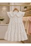 Girls' Lace Collar Polka Dot Short Sleeve Summer Stylish Dress - 2