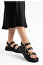 Cesa Black Leather Buckle Sandals - 3